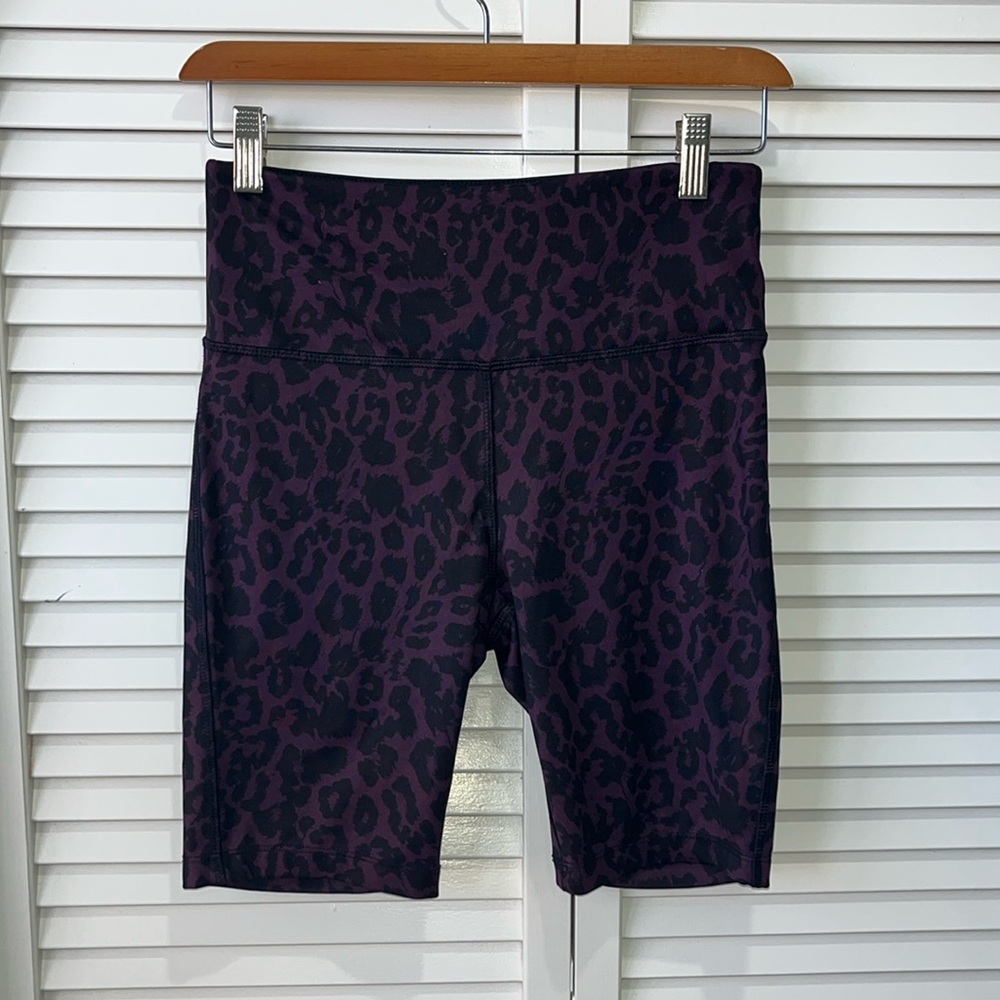 VOGO Athletica Dark Purple Animal Print Bike Shorts